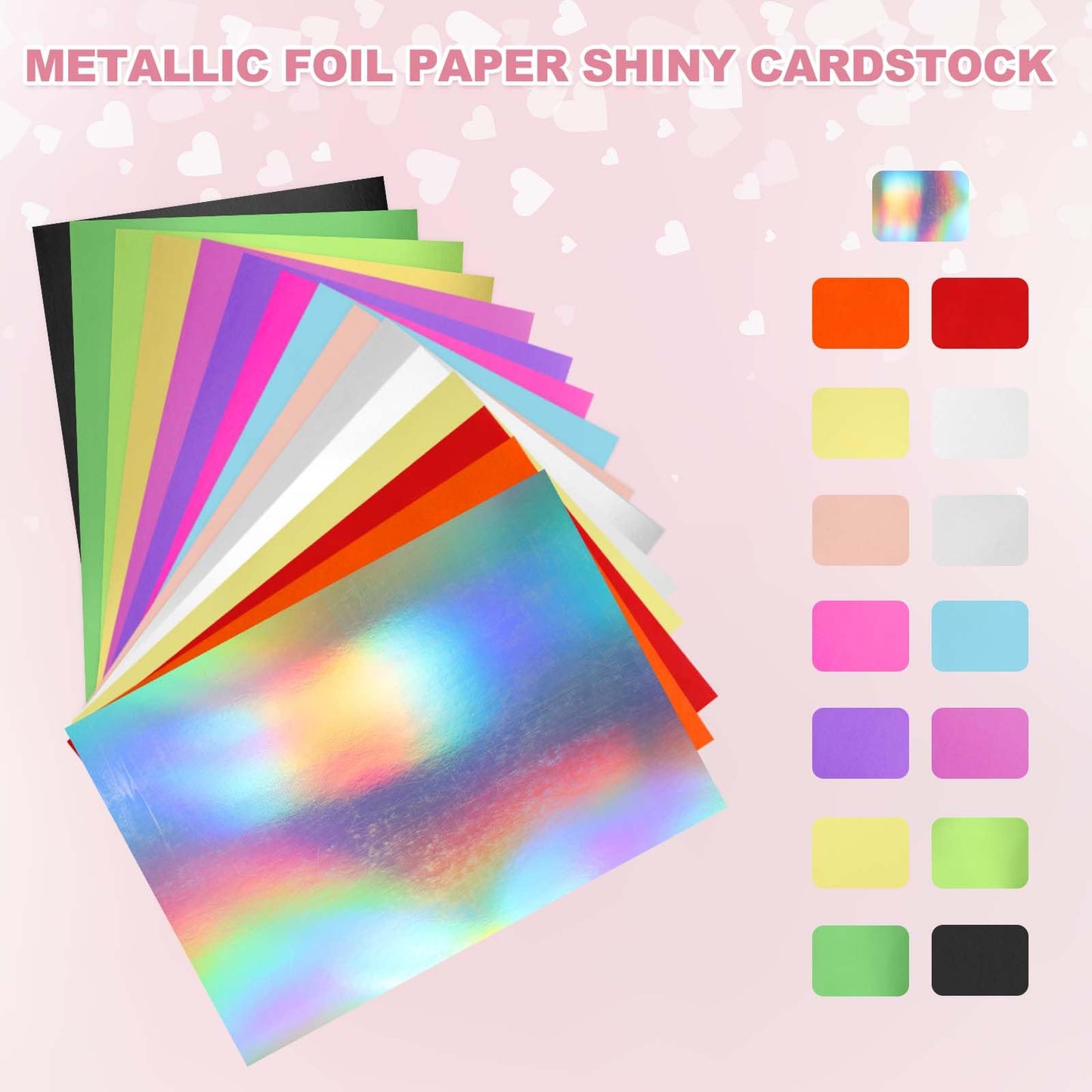 MECCANIXITY 20 Sheets Metallic Foil Paper, A4 Thick 250gsm Cardstock Foil 8.3" x 11.7" Shiny Mirror Glitter Paper Sheets for Crafts Scrapbooks Cards Party Decorations, Light Green