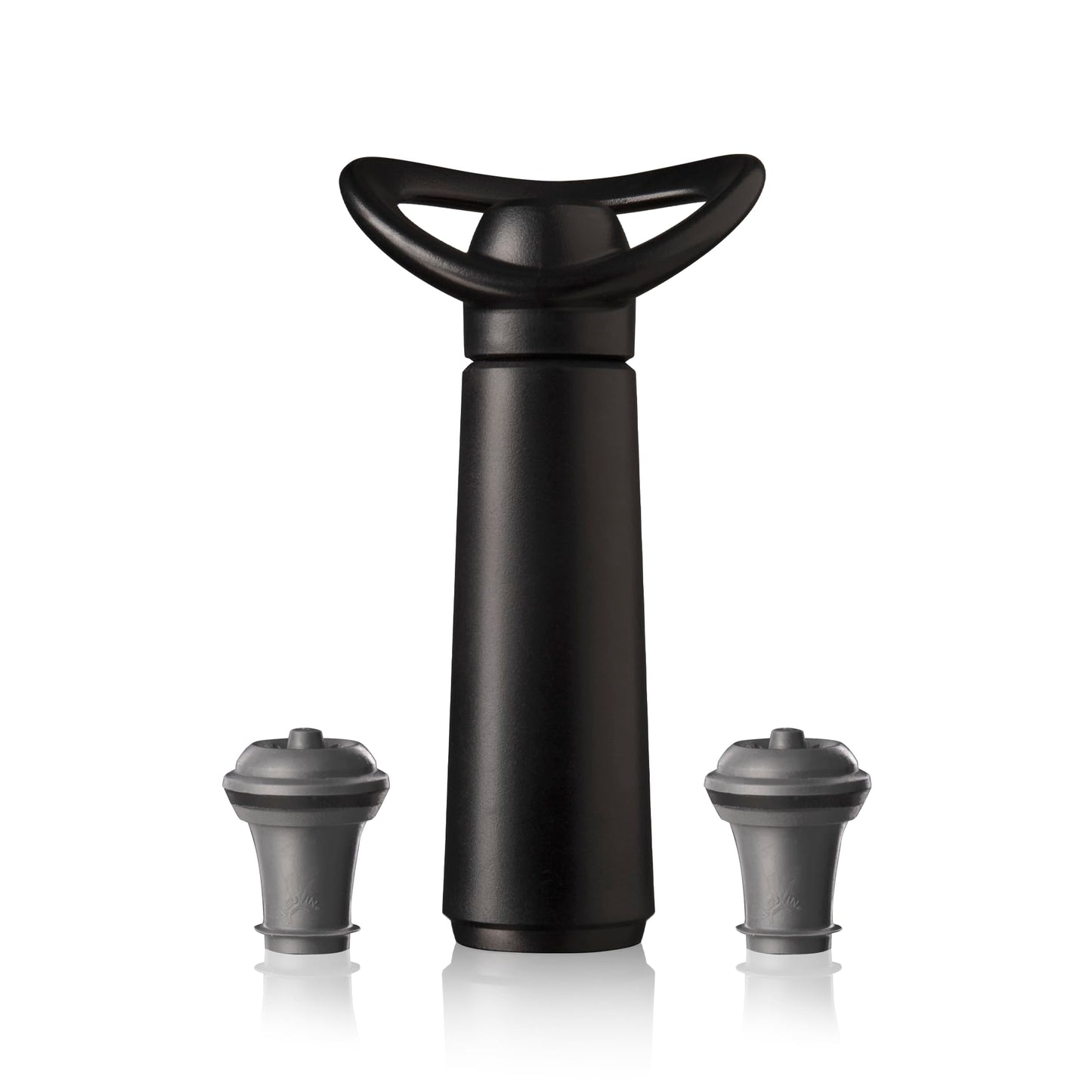 Vacu Vin Wine Saver Concerto - Black - 1 Pump 2 Stoppers - Wine Stoppers for Bottles with Vacuum Pump - Reusable - Made in the Netherlands
