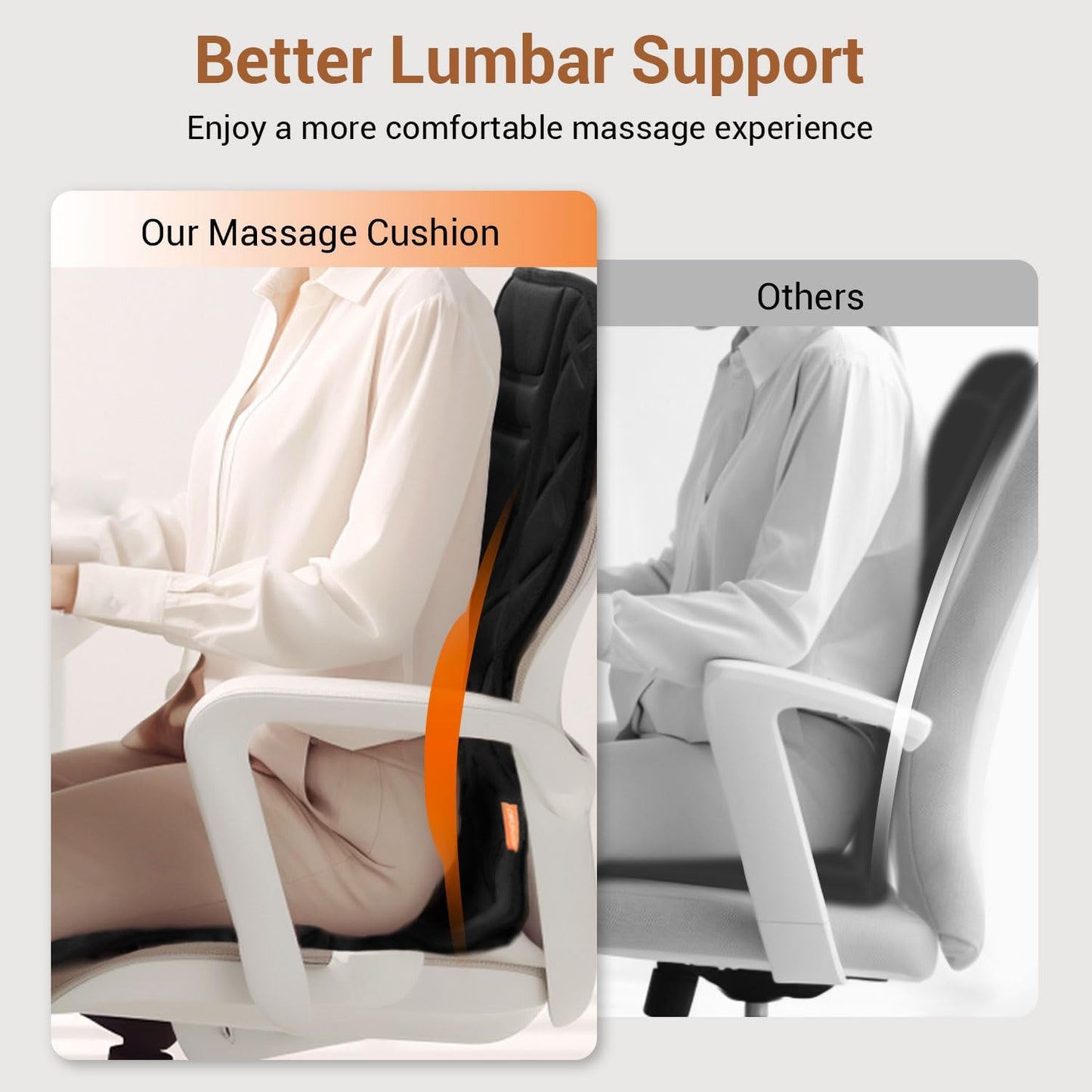 CARSHION Back Massager with Heat,Heated Seat Cover Cushion with 5 Vibrating Massage Nodes Chair Pad for Pain Relief Home Office Use
