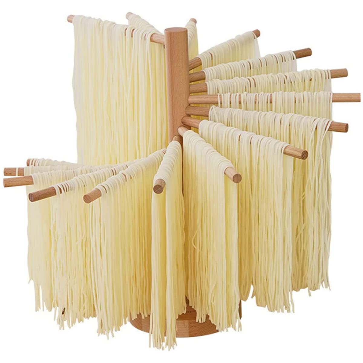 Kandishiex Pasta Drying Rack, 16-Arm Spaghetti Dryer Stand for Homemade Noodles, Quick Setup Kitchen Pasta Hanger for Fresh Pasta Drying and Storage