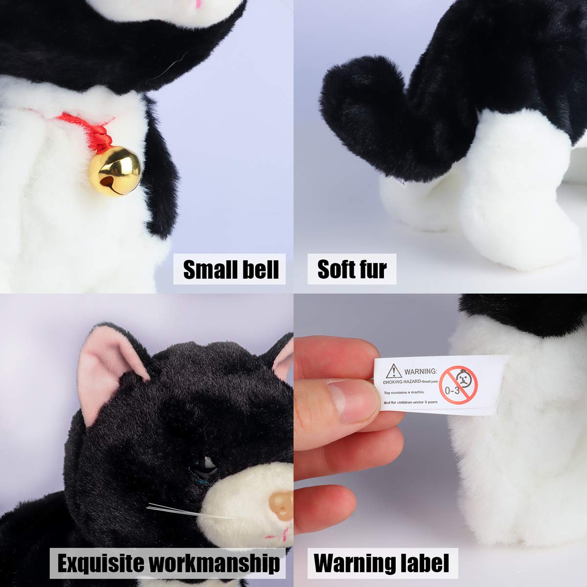 Smalody Interactive Plush Toys, Novelty Sound Control Mechanical Cat Electronic Pets Robot Cat Gift for Children (Black)