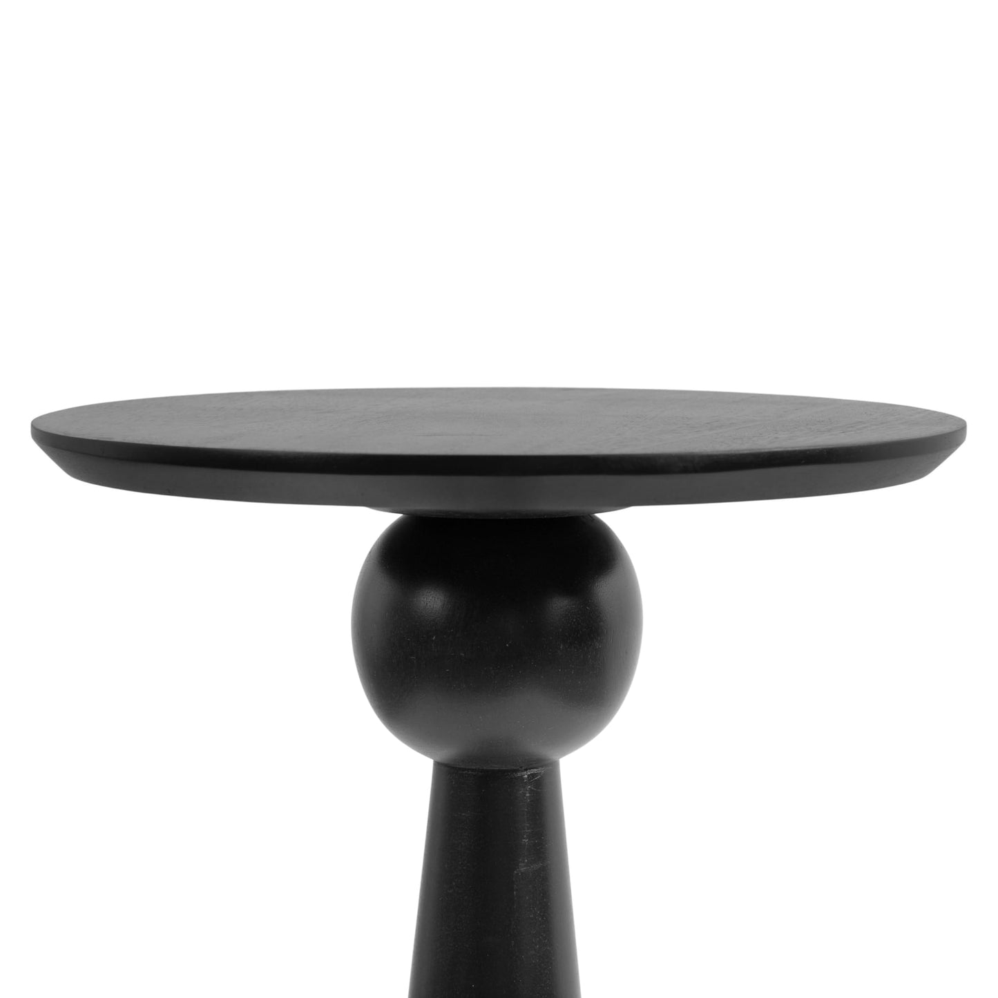 Kate and Laurel Jakob Modern Wooden Round Side Table; 12 x 24; Black; Circle Pedestal Table for Use as Bedroom Nightstand; Indoor Plant Stand; or Decorative Living Room Table