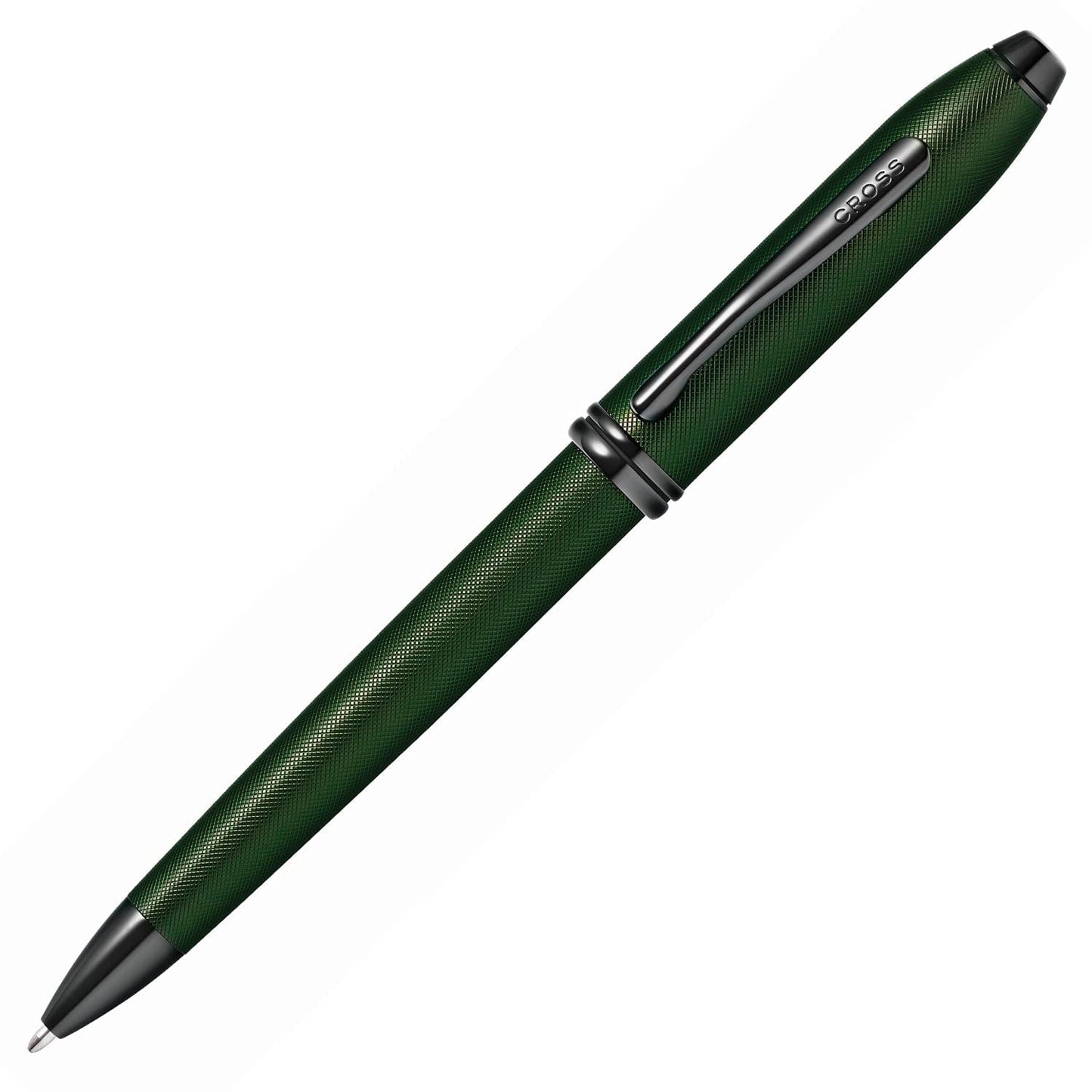 Cross Townsend Matte Green PVD Micro-knurl Ballpoint Pen, Black Ink - Elegant Pen, Black Ink for Effortless Writing - Consistent, Smooth Writing - Large Nib - Long-Lasting - Includes Gift Box