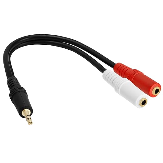 Cmple - 3.5mm Audio Stereo Y Splitter Extension Cable 3.5mm Male to 2 Ports Female Headset Splitter Adapter, Headp