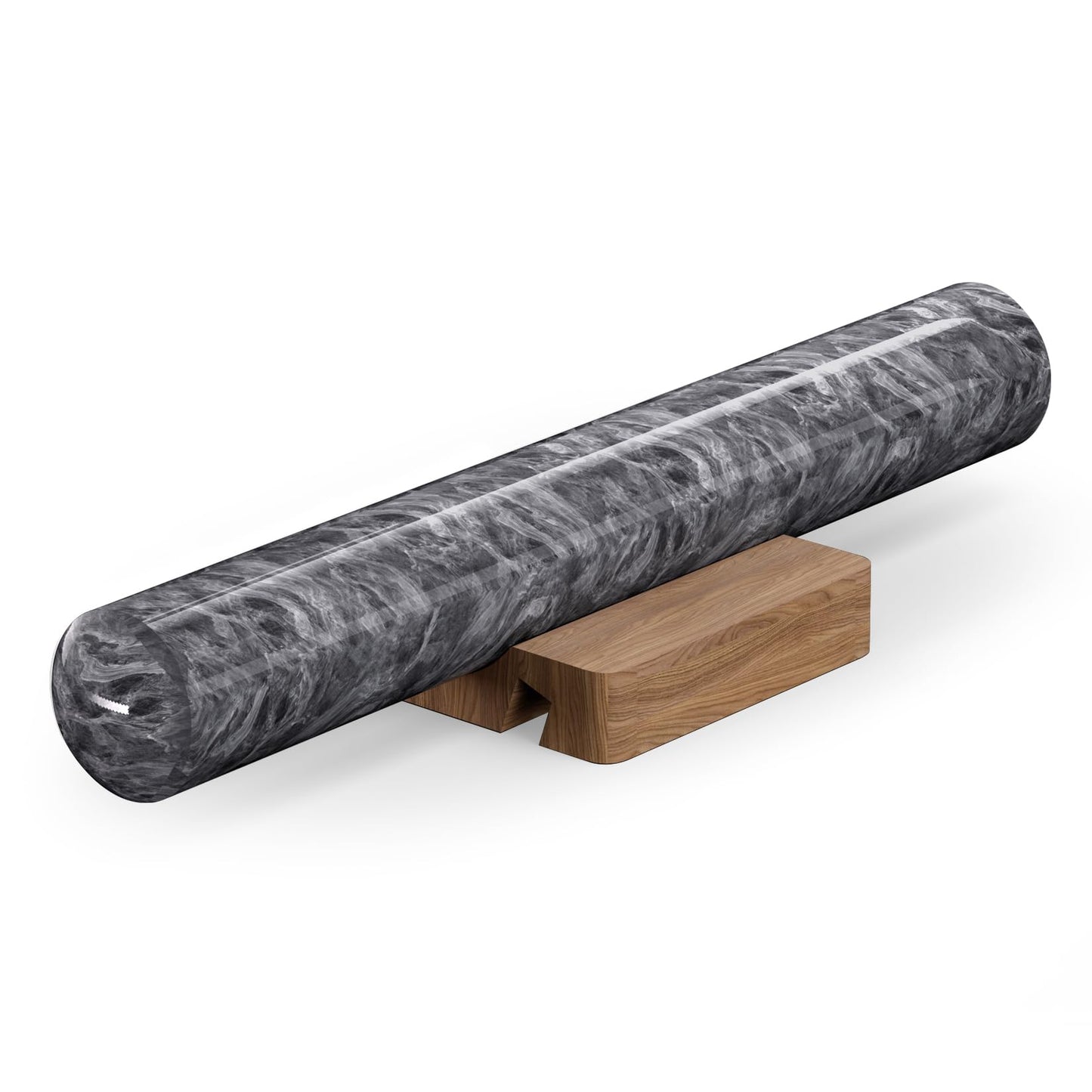 Marble Rolling Pin with Wooden Stand, FiiMan 12 Inch Heavy Rolling Pin for Dough, Stone French Polished Non-Stick Roller Pins For Baking Cookie Pizza Pastry (Black)