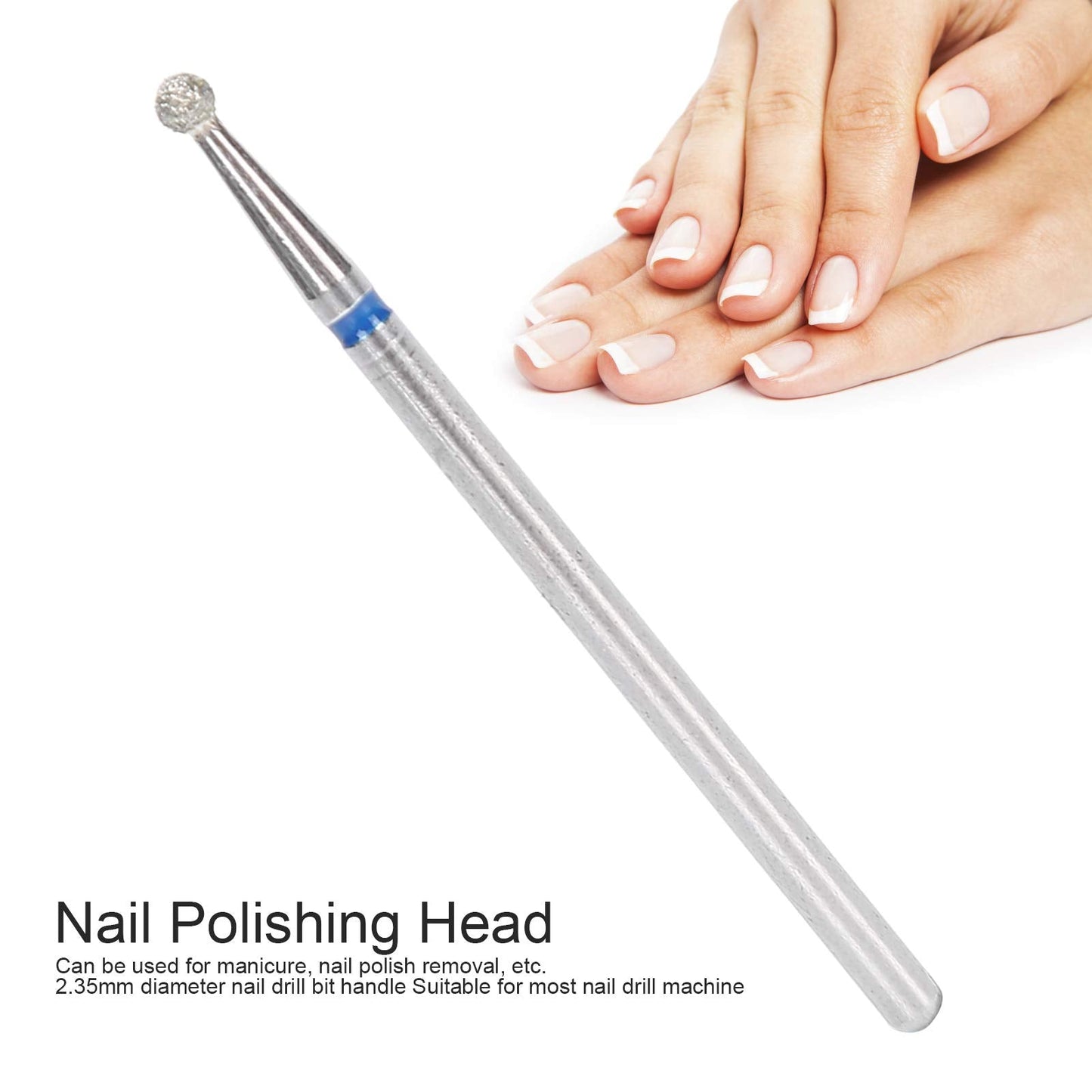Practical Nail Drill Bits, 50Pcs Nail Polishing Grind Head Replacement Accessory Manicure Tool For Acrylic Gel Nails Cuticle Clean Pedicure (M2-2.3mm)