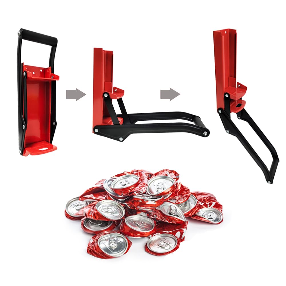 Can Crushers12 oz 16ozcans , Wall Mounted Crusher, Aluminum Can Crusher, Canned Beer And Soda Plastic Bottles, For Recycling, Manual Wall Mounted (Red)
