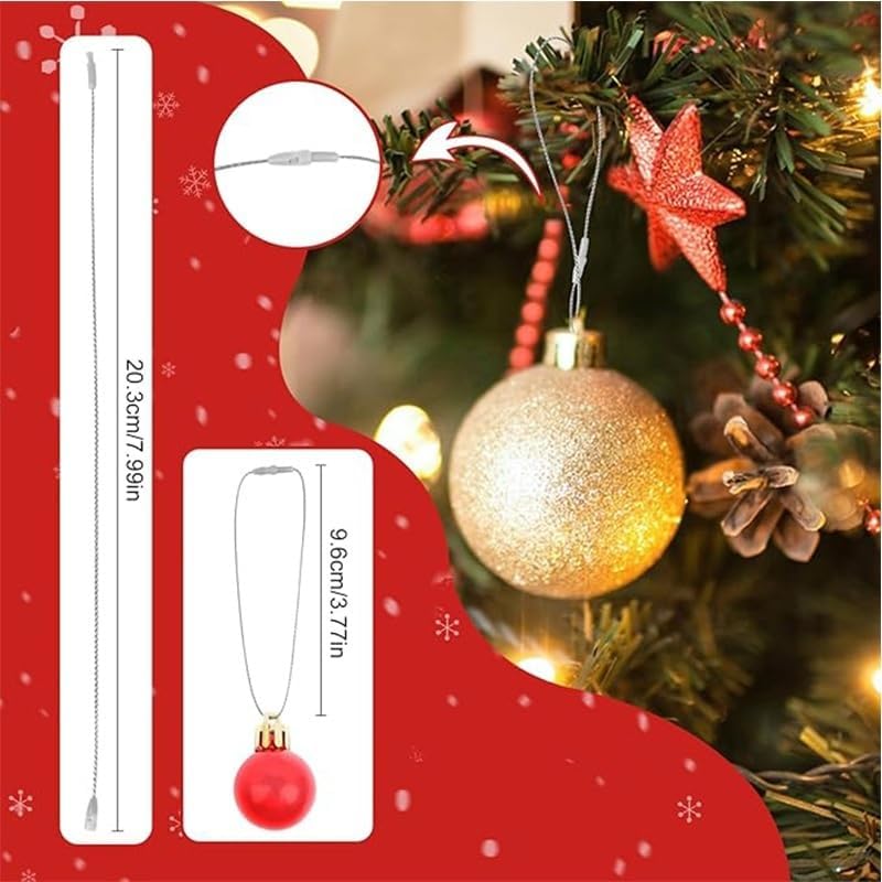 200pcs Christmas Ornaments String Hanger 7.8" Ornaments Hooks for Christmas Tree Ribbon Hanger Strings Decorations with Snap Fastener(Green)