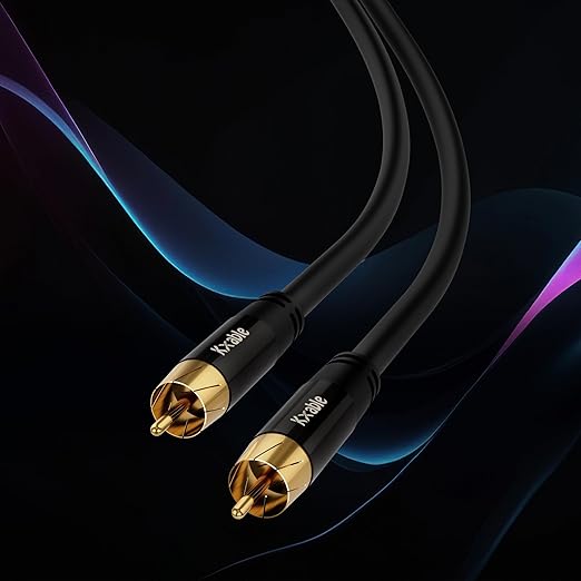 Subwoofer Cable RCA to RCA Audio Cable 6FT, Digital Coaxial Audio Cable, Premium S/PDIF RCA Cord for Home Theater, HDTV, Subwoofer, Hi-Fi System, Amplifier, 22AWG Tinned Copper, Double Shielded
