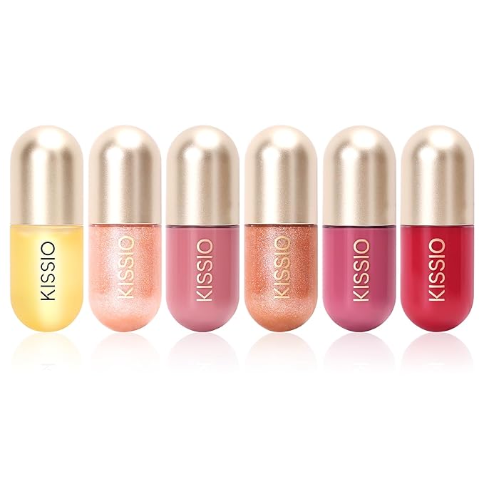 KISSIO Lip Plumper,Color Lip Plumper Gloss,Plant Extracts Plumping Lips Serum,Moisturizing Gloss for Fuller Lips and Hydrated,5.5ml,05 Dogwood