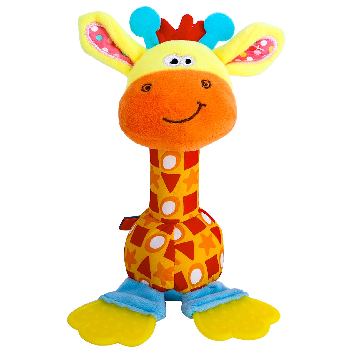 HUADADA Baby Soft Rattles Shaker, Infant Developmental Hand Grip Toys, Sensory Learning Toys with Teether, Sounds for Baby, 3-6-9-12 Months Old