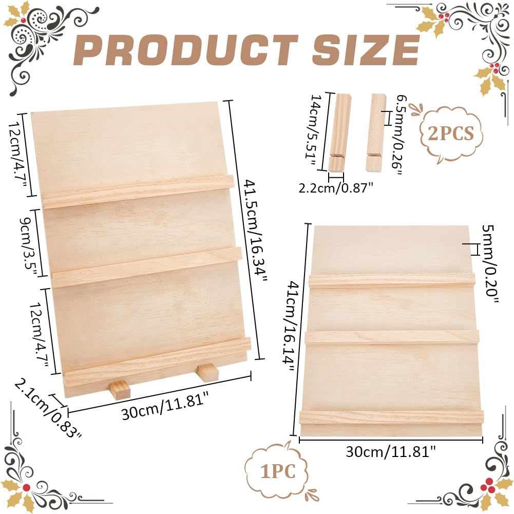 PH PandaHall 3 Tier Wood Earring Card Holder, Retail Jewelry Display Rack Photos Card Display Stand Rack Rustic Earring Display Stand for Displaying Earring Bookmarks Stickers Jewelry Exhibition