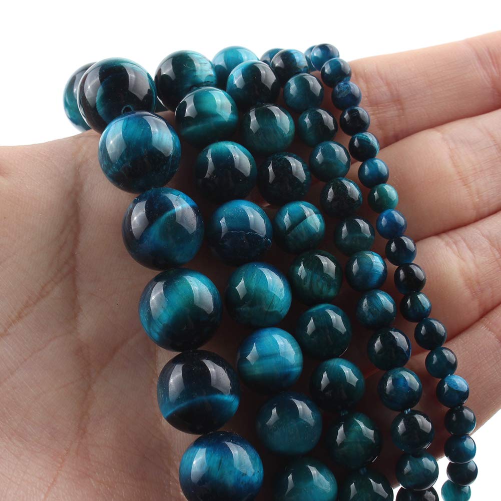 Song Xi Royal Blue Tiger Eye Beads 6mm Natural Stone Beads for Jewelry Making Gemstone Beads