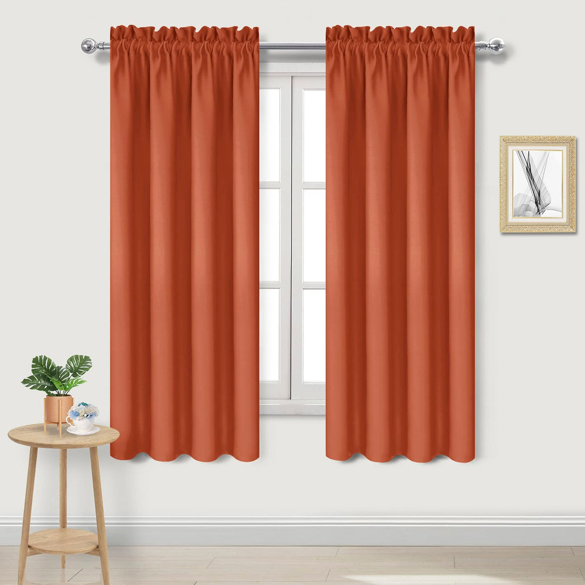 Blackout Curtains for Bedroom Living Room 38 x 63 Inch Long 2 Panels (2 Count)