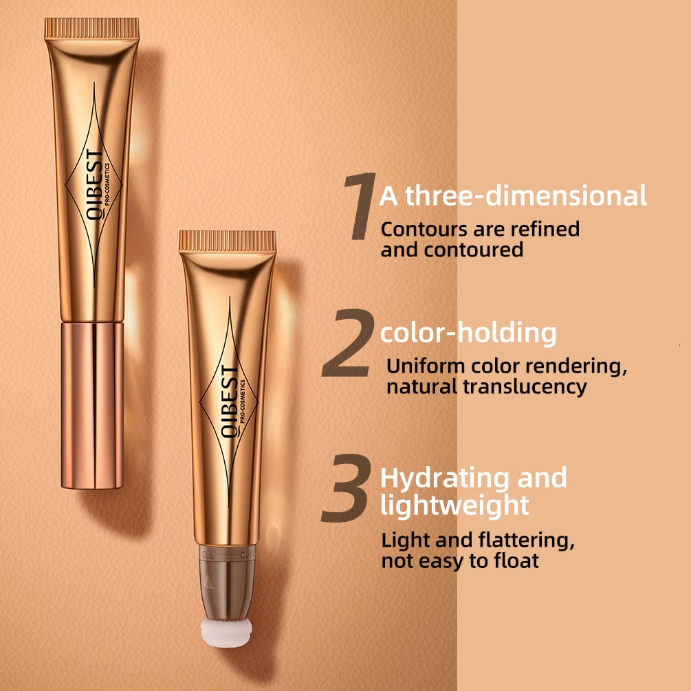 Highlighter Beauty Wand, Shimmer Liquid Highlighter Stick with Cushion Applicator, Lightweight Super Silky Cream Body Face Glowing Highlight Makeup