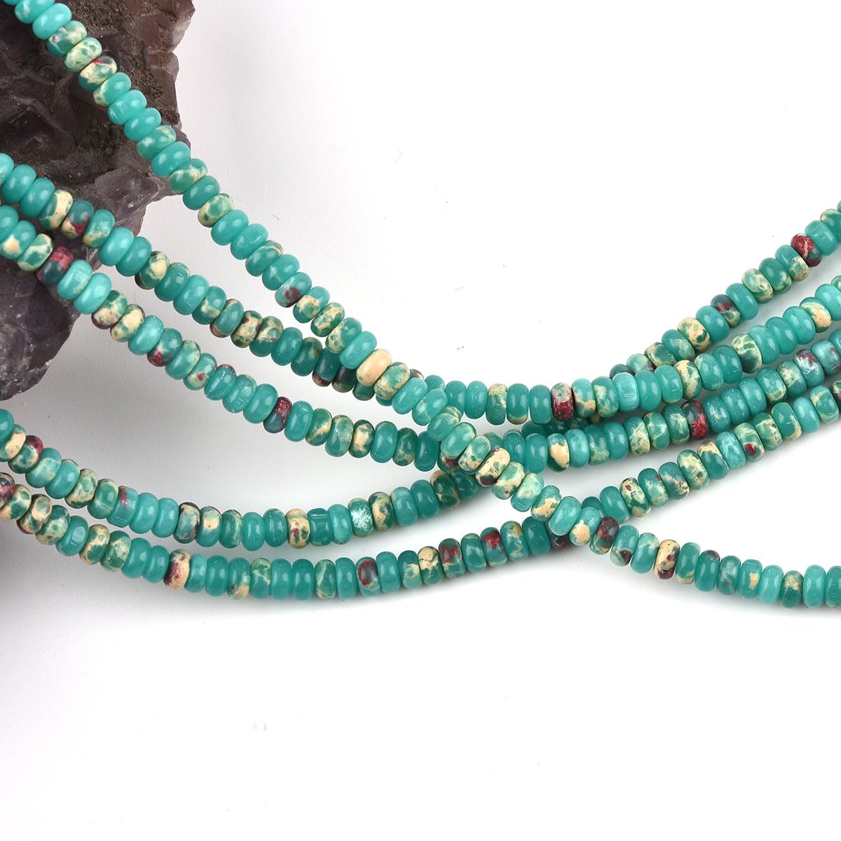 150pcs 4x2mm Green Jasper Disk Rondelle Spacer Stone Semi Precious Gemstone Loose Beads for Jewelry Making 15 Inch