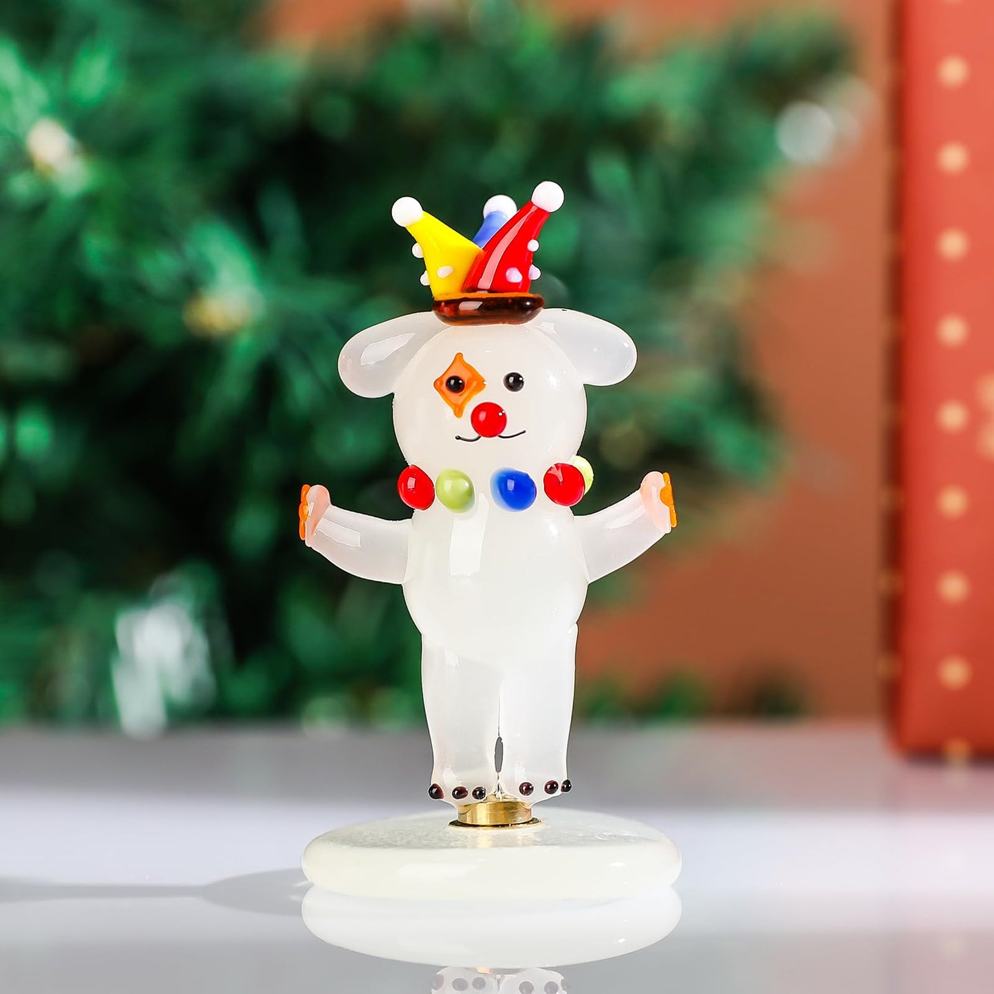 LONGSHENG - SINCE 2001 - Glass Clown Figurines, Rotatable Ornaments, Car Accessories Decorative Statue Collectible Gift