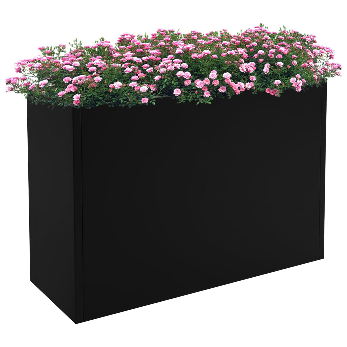 Cashewnuts Metal Planter Box Rectangular Box, 36" x 12" x 24" Heavy Duty Tall Black Planter Divider Garden Boxes Outdoor Planters for Porch Patio Garden (Black)