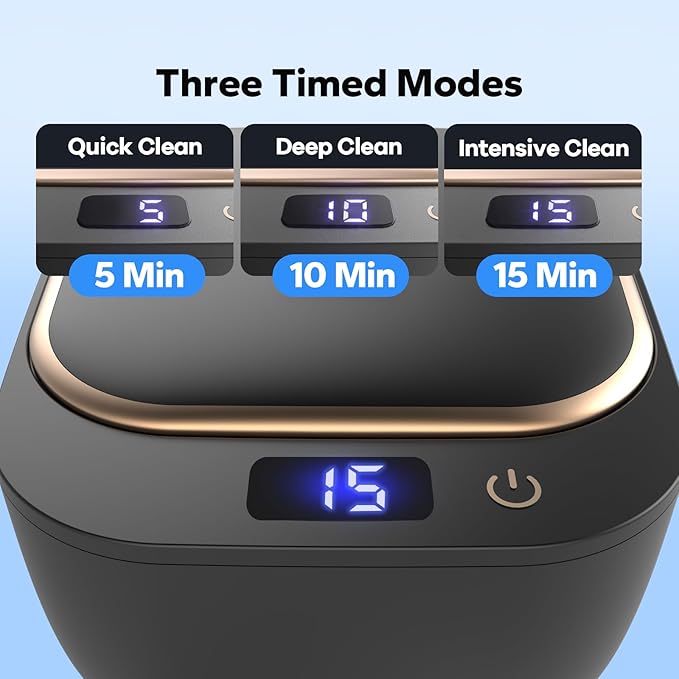 Retainer Cleaner, Ultrasonic Cleaner for Retainers, Mouth Guards, Night Guards & Dentures, Jewelry Cleaner, 48kHz & 3 Timer Modes with UV, 200ml for All Dental Appliances