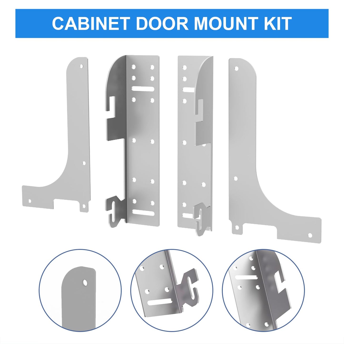 Demimy Cabinet Door Mount Kit for Pull-Out Trash Cans, Organizers & Storage Shelves – 6-Way Adjustable Heavy Duty Brackets Compatible with Rev-A-Shelf 5WB Series, 5WB-DMKIT Trash Can Bracket, Silver