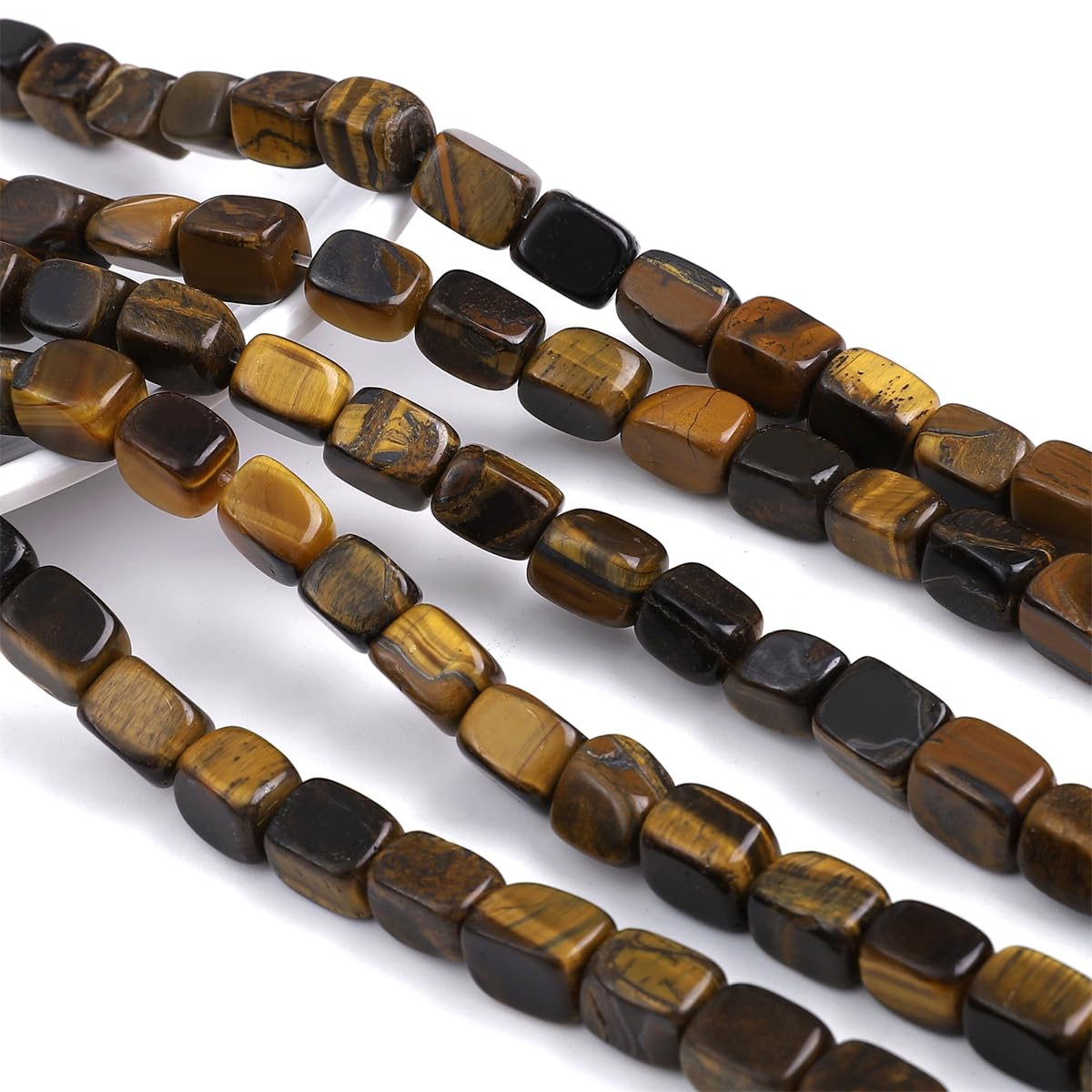 BEADIA Natural Yellow Tiger Eye Cuboid Stone Loose Semi Gemstone Beads for Jewelry Making 8mmx12mm 38cm/Strand