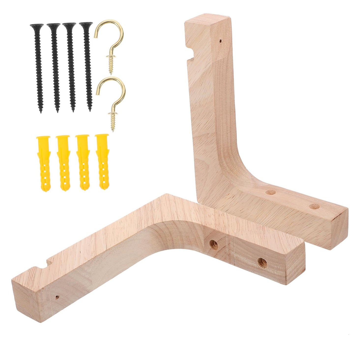 VOSAREA 2pcs Wooden Plant Hooks Heavy-Duty Wall Mount Plant Hangers for Indoor and Outdoor Hanging Planters Ceiling and Wall Bracket Supports