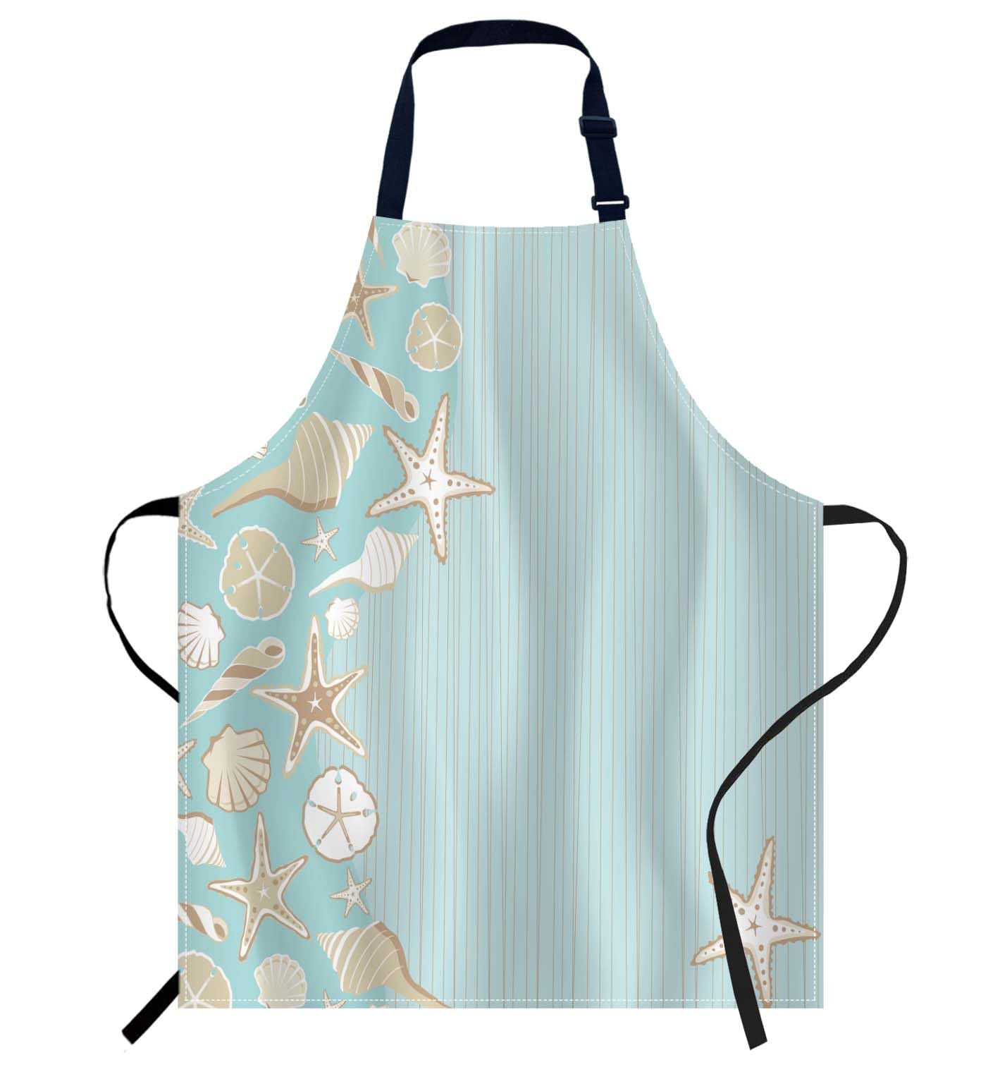 oFloral Seashell Beach Party Apron - Cook & Serve, BBQ & Catering Bib