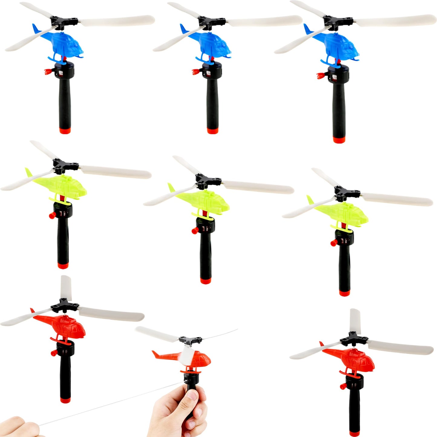 Octaday 12 Pack Flying Toy Hand Helicopter Flying Planes Toys Plastic Flying Helicopter Airplane Toys for Kids Outdoor Party Favors Classroom Prizes Birthday Gift, Random Color