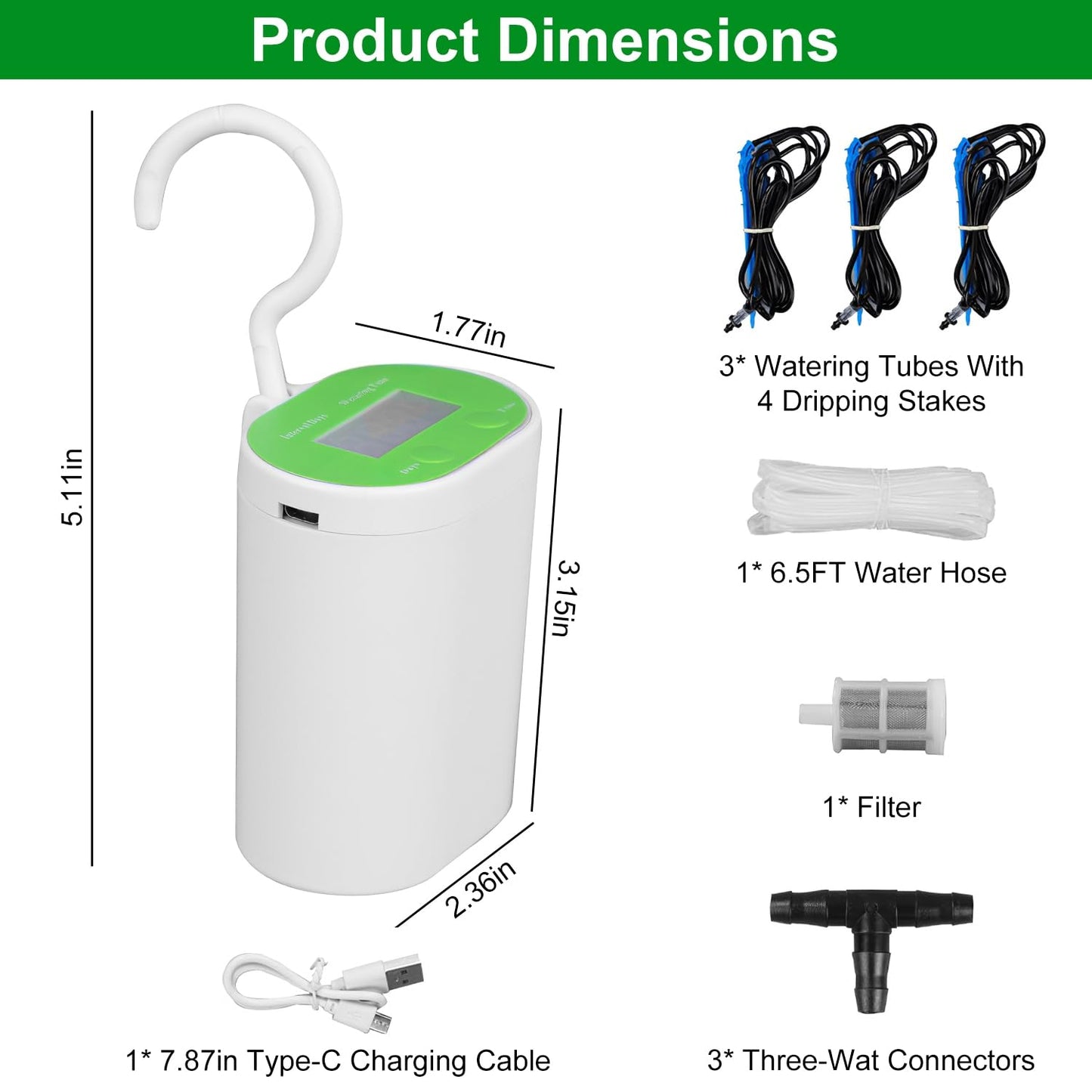 TeqHome Automatic Plant Waterer Indoor for 12 Potted Plants, Self Watering Drip Irrigation System Kit with Programmable Water Timer for Outdoor Indoor Office Garden Balcony Vacation Patio Greenhouse