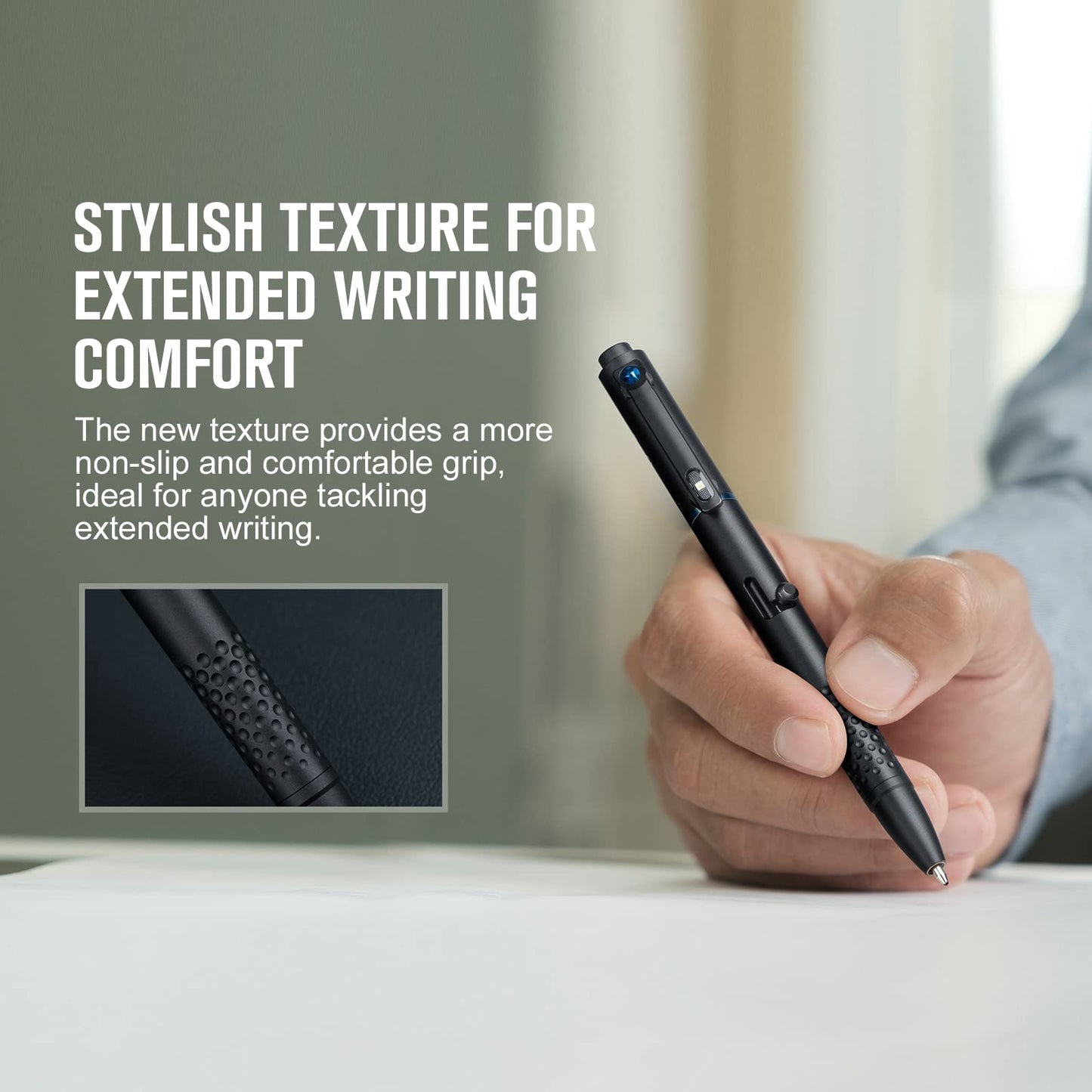 OLIGHT O'Pen Glow EDC Pen Light, 120 Lumens Rechargeable Pen Flashlight with Green Beam, Portable Writing Pen for Presentation, Office, Inspection, Outdoor Use, Professional Gift(Black)