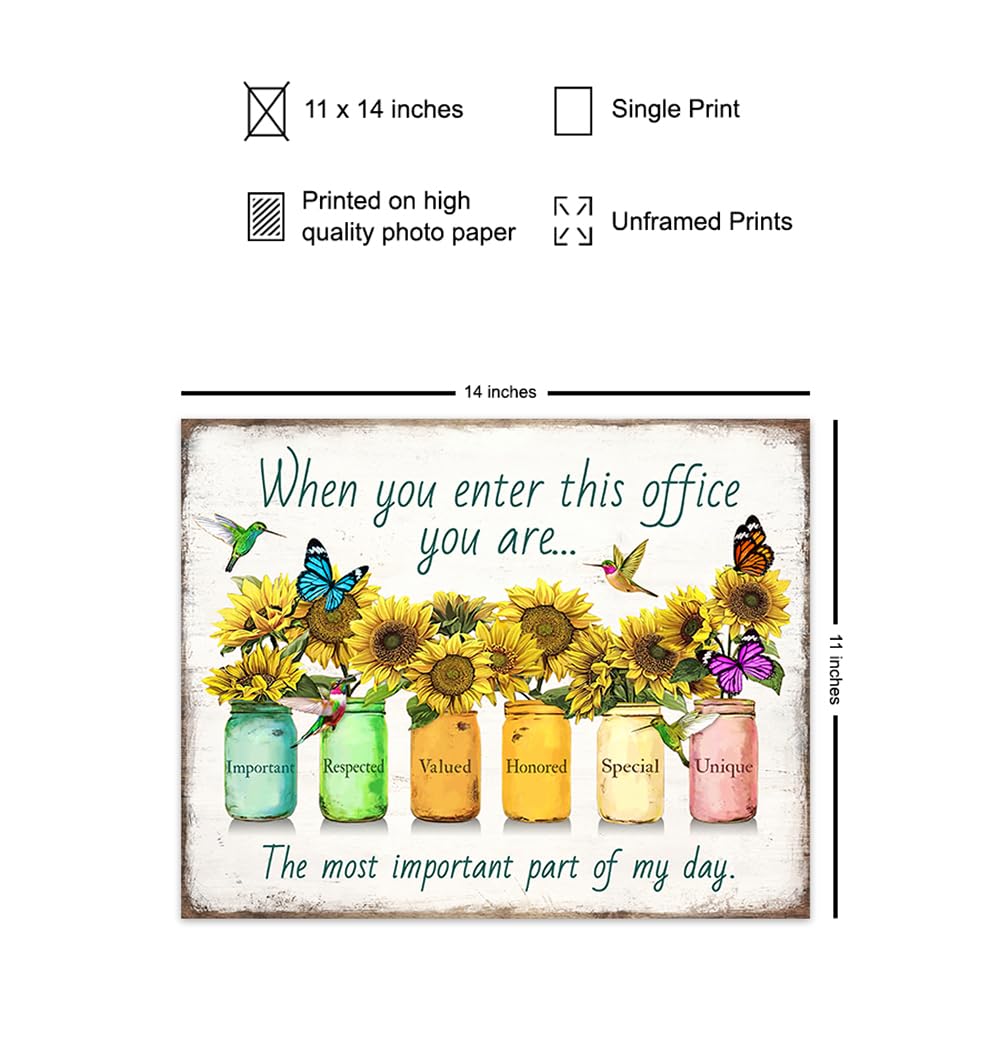 Inspirational Posters For Office 11x14 - Inspirational Quotes Office Wall Decor - positive affirmation Home Decor - Teamwork Posters - Entrepreneur Gifts - Motivation Poster - Unframed Print