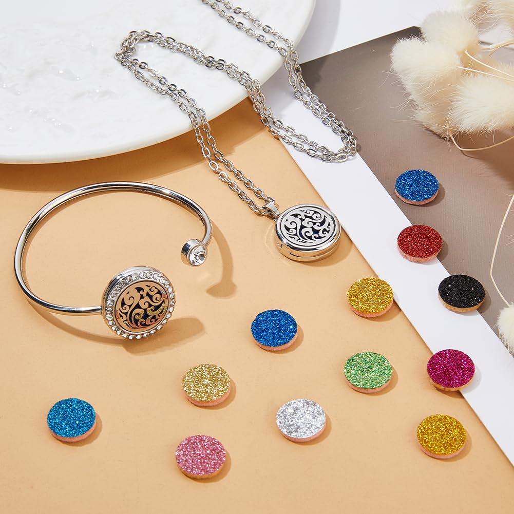 Hobbspring 2Pcs Aromatherapy Essential Oil Diffuser Necklace Tree of Life and Cloud Cuff Bangle Alloy Rhinestone Diffuser Bangles and Necklace with 20Pcs Refill Pads for Women