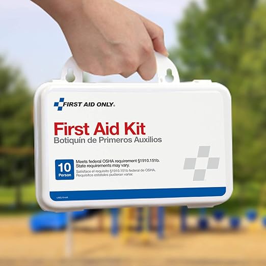 First Aid Only 6060 All-Purpose 10-Person Emergency First Aid Kit for Business, Worksite, Home, and Car, 57 Pieces