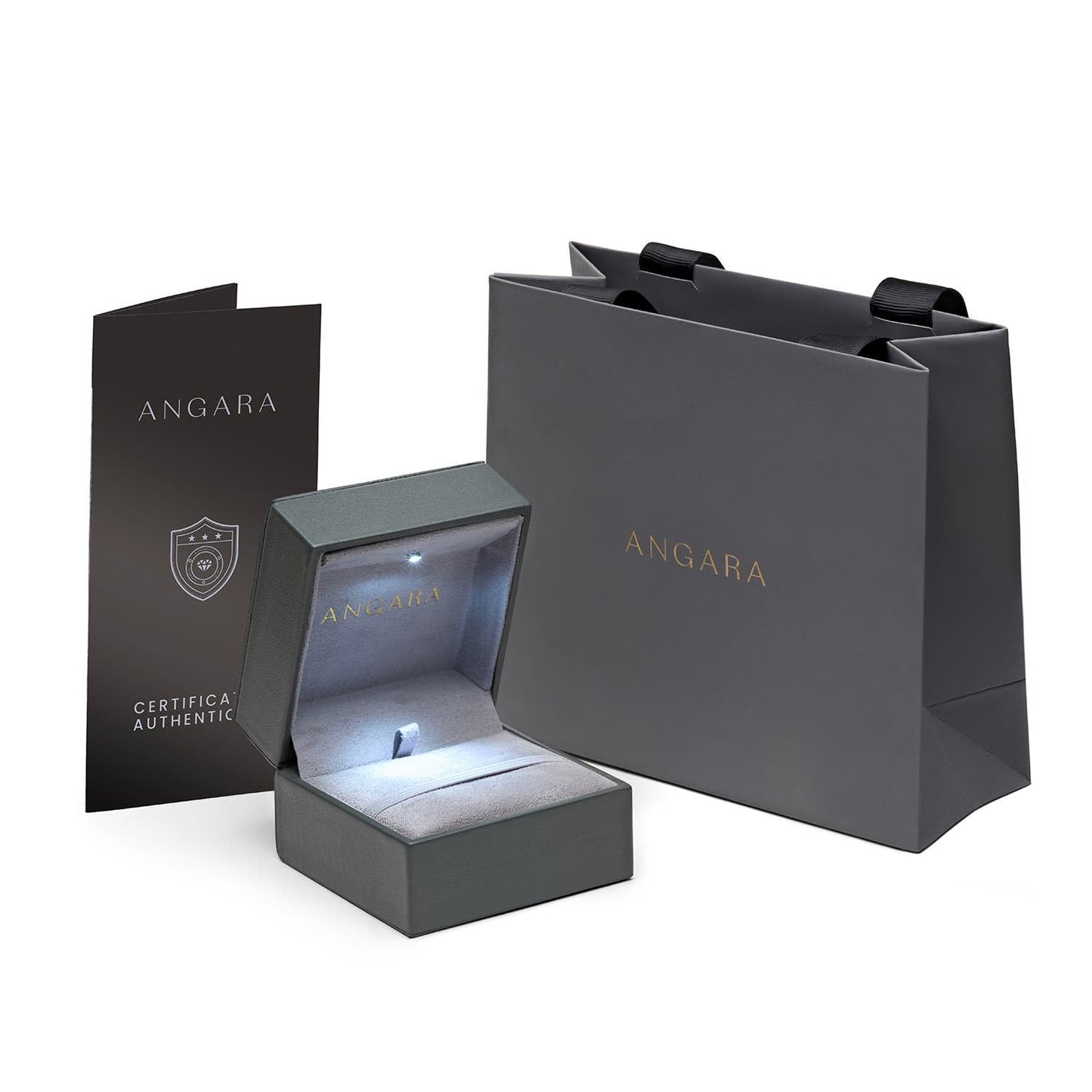 ANGARA Blue Sapphire Teardrop Pendant with Diamond in 14K White Gold (6x4mm Blue Sapphire)