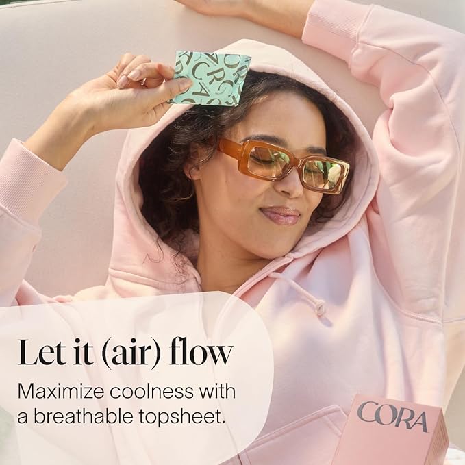 Cora Period Regular Liners | 100% Organic Cotton Topsheet | Unscented, No Wings (72 Liners)