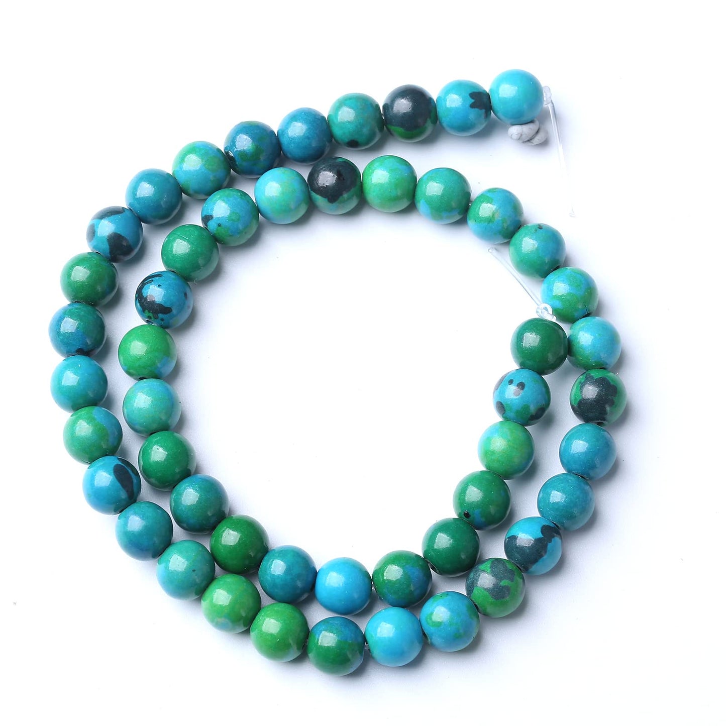 60PCS 6mm Natural Stone Beads Phoenix Chrysocolla Round Loose Gemstone Beads for Jewelry Making DIY Bracelet Necklace 15 Inch,Energy Stone Healing Power (6mm, Phoenix Chrysocolla Stone)