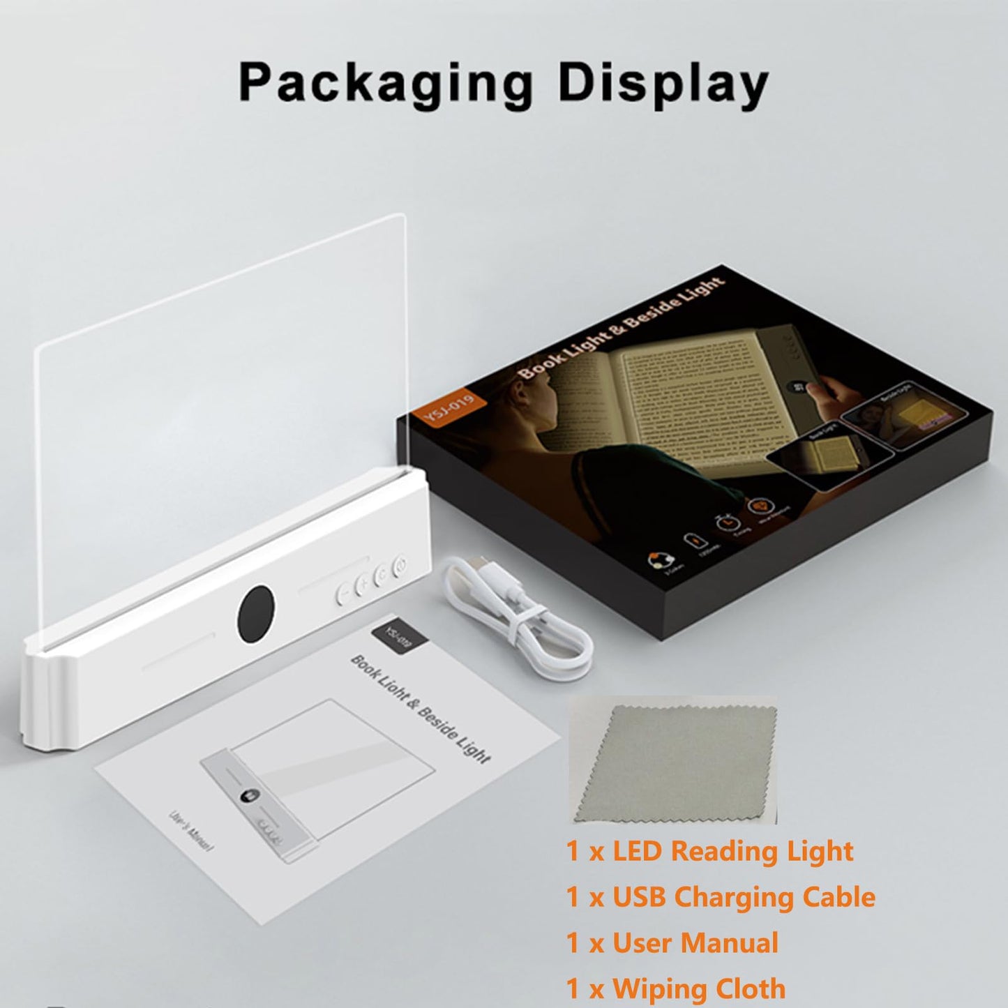 ECHBX Smart Flat Book Light, Rechargeable Clear LED Reading Light with 3 Colors & Timer, Dimmable Full Page Panel Plate Lamp, Kids Eye Protection for Night Reading in Bed