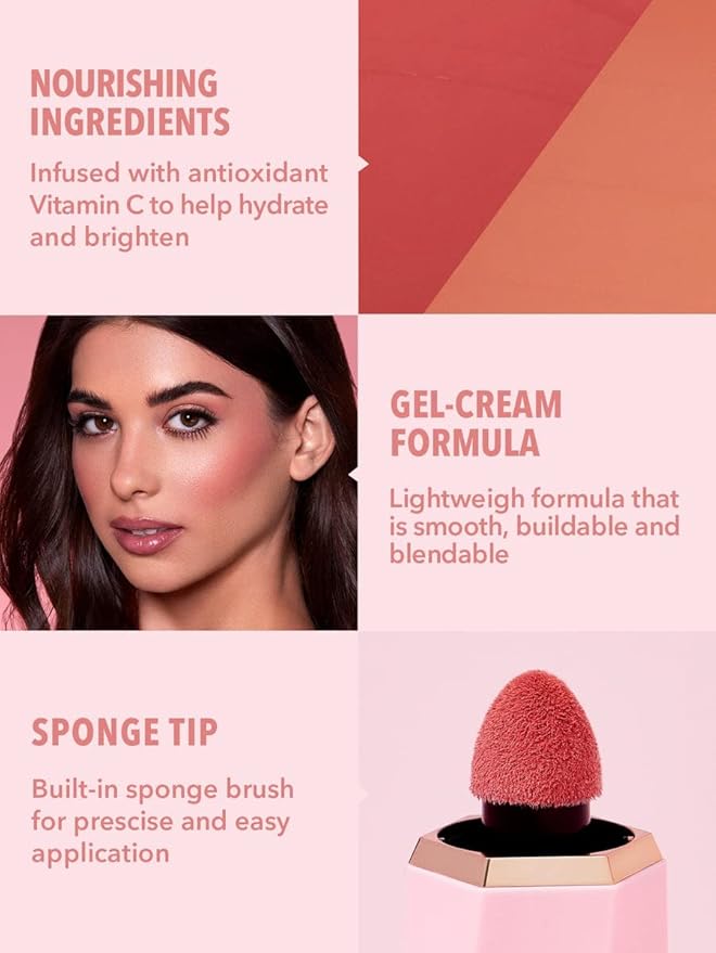 SHEGLAM Color Bloom Dayglow Liquid Blush Makeup for Cheeks Shimmer Finish - Risky Business