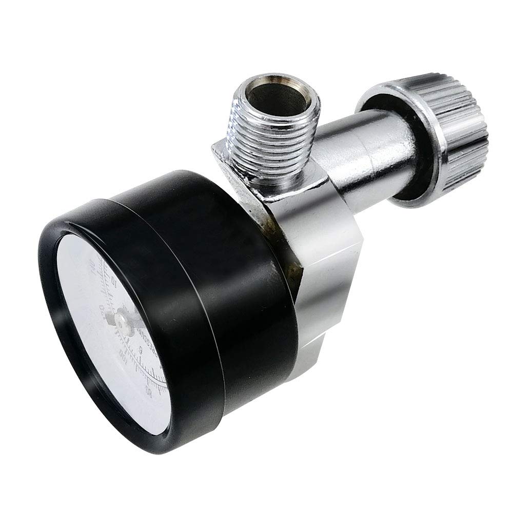 Beduan Flow Control Valve, 1/4" NPS Water Pressure Reducer Adjustable Control Valve with Gauge