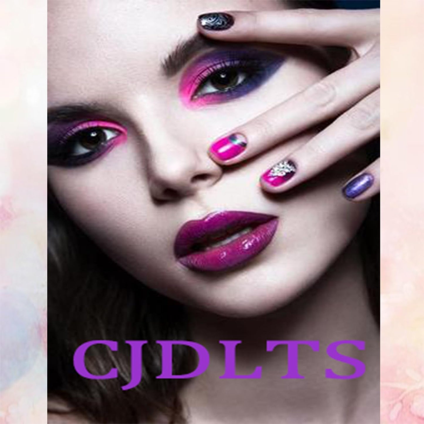 CJDLTS Gold Press on Nails Medium Length Golden 3D Irregular Lines Design False Nail Nude Artificial Stick on Nails Acrylic Press Ons Reusable Glue on Nail for Women 24Pcs