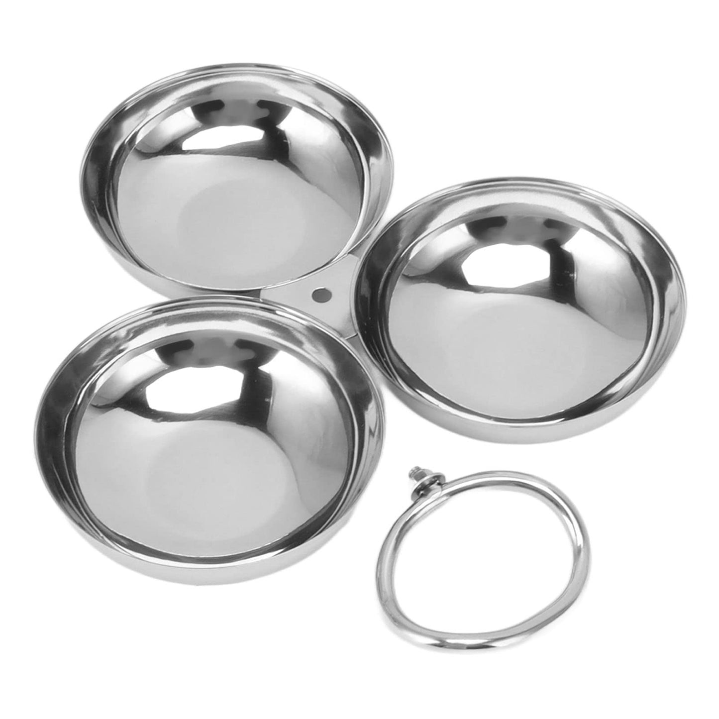 Fdit Snack Bowl Fruit Plate, 3 in 1 Portable 304 Stainless Steel Snack Plate for Candy for Home for Barbecue for Fruit (12)