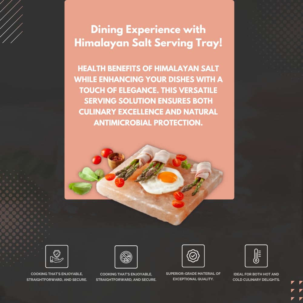 SALT N SOUL Himalayan Salt Block for Grilling Size 8x8x1 | Salt Block for Cooking, Serving, and Cutting | Cooking Salt Stone | Himalayan Salt Plate and Salt Slab.
