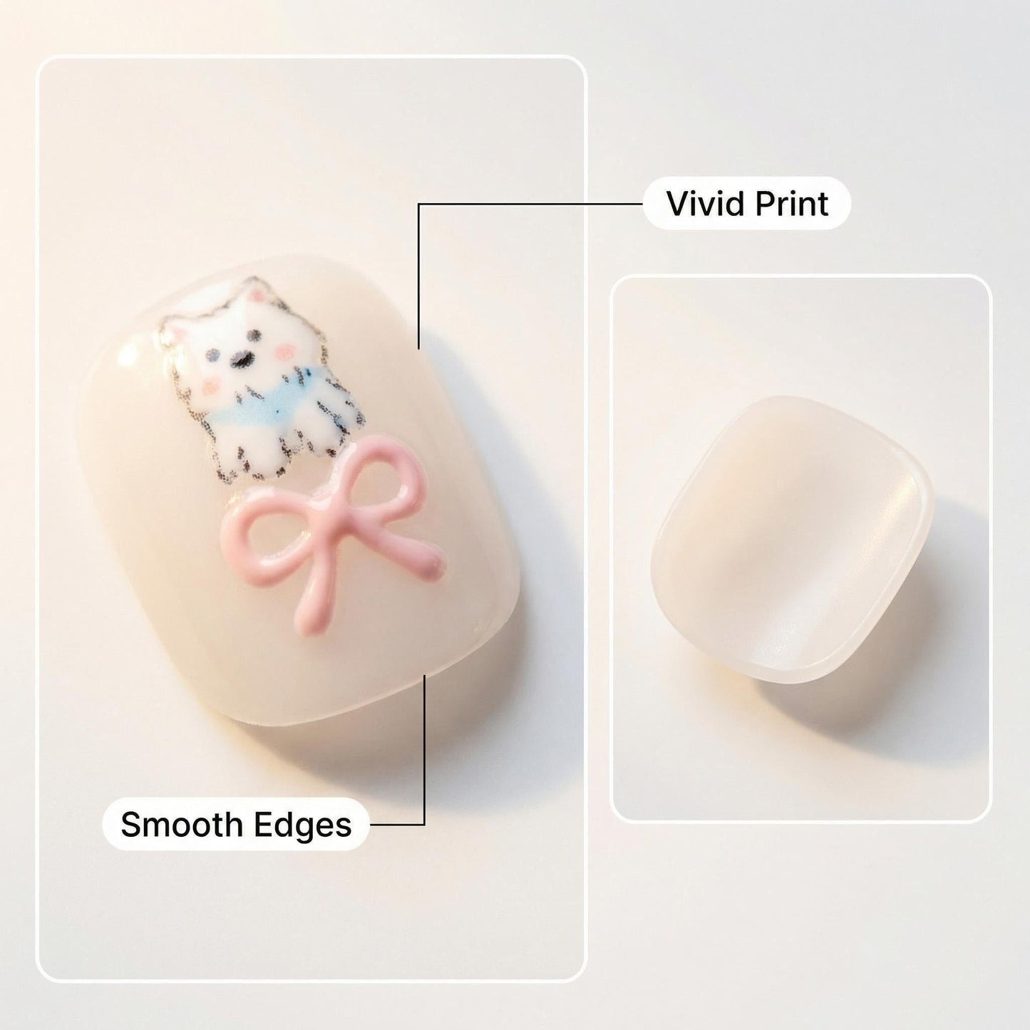 Kids Press On Nails, Happy Day Party Design, Cute Birthday Glittered Nails for Girls, Strawberry & Cake Style, Easy Apply, 24pcs