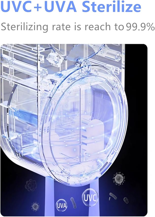 Toothbrush Cleaner & Toothbrush Holder, Cleaning and Air Drying, LED Smart Screen, Rechargeable Wall Mount Toothbrush Holder for Bathrooms