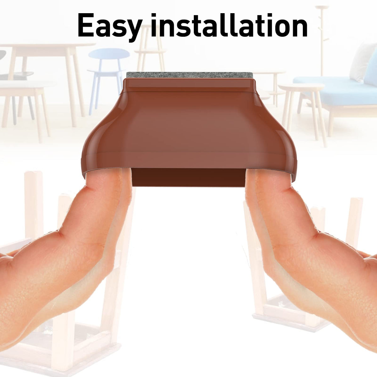 1" x 1.5" Rectangle Chair Leg Floor Protectors for Hardwood Floors Silicone Covers to Protect Wood Tile Floors Felt Pads Furniture Leg Caps Reduce Noise (16 Count)
