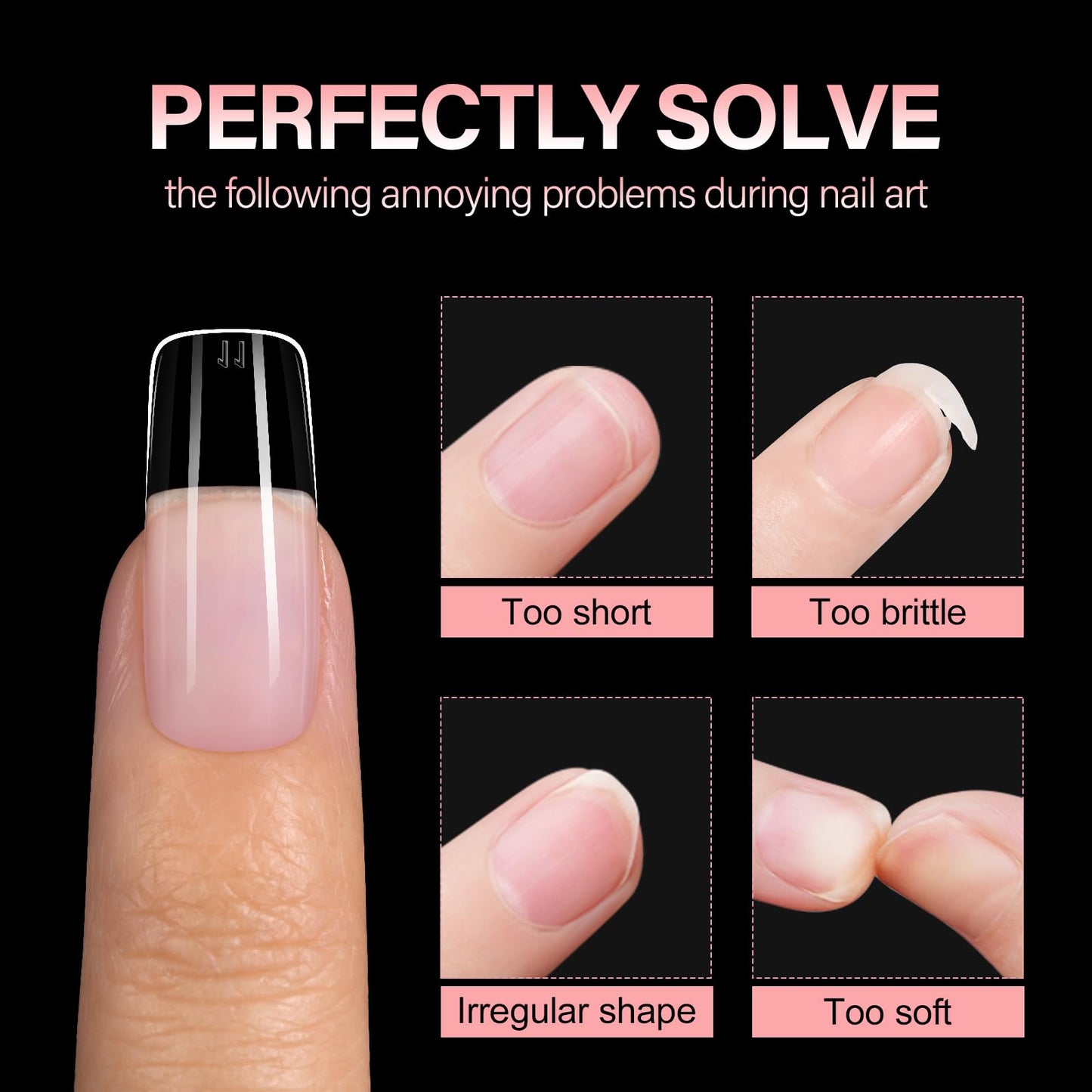 AILLSA Medium Square Nail Tips - Full Cover Half Matte Nail Tips 240pcs Pre-filed Nails Tips, Press on Acrylic Nails for Manicure