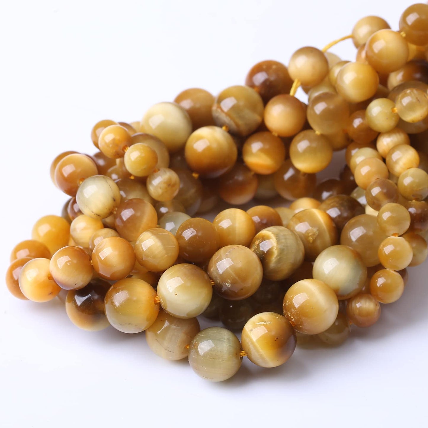 36PCS 10MM AAA Honey Gold Tiger Eye Stone Beads Natural Gemstone Bead Crystal Healing Energy Jewelry Making DIY 15 inches