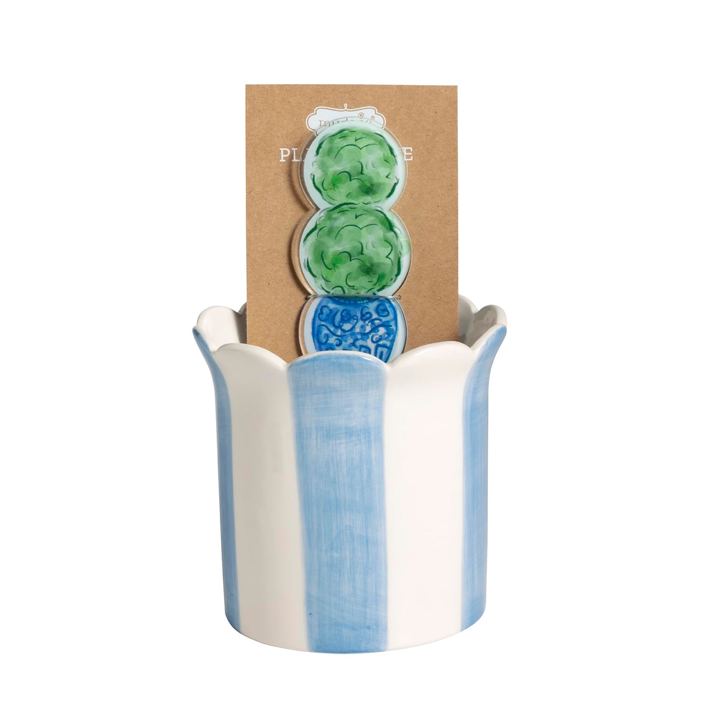 Mud Pie Ceramic Topiary Pot with Plant Stake