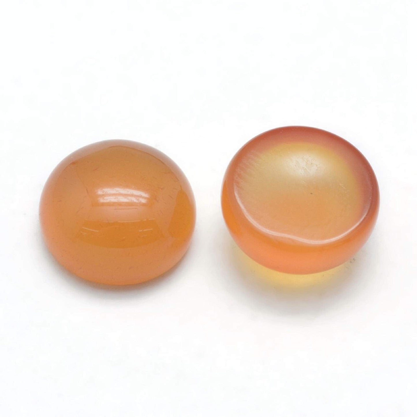 Fashewelry 50Pcs Natural Carnelian Cabochon Stone Half Round Beads 10mm Flat Back Gemstone Chakra Healing Crystal Dome Cover Cabs for Jewelry Making