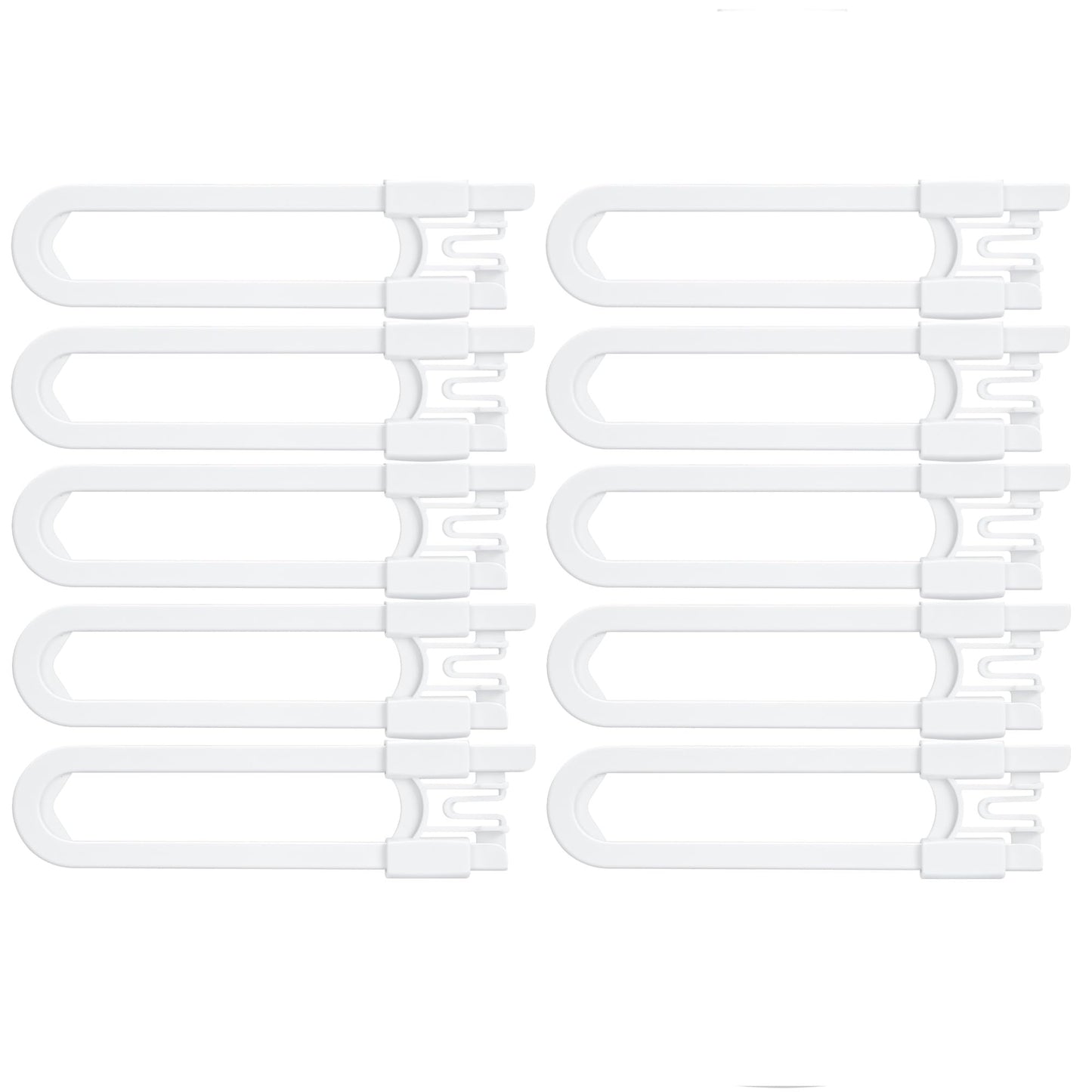 Vmaisi Baby Sliding Cabinet Locks - Adjustable U Shaped Child Safety Locks for Cabinets with Handles or Knobs, Childproof Latches for Kitchen Bathroom Storage Cupboards 10 Pack